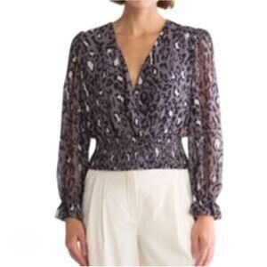 NWOT Elie Tahari Animal Print Blouse